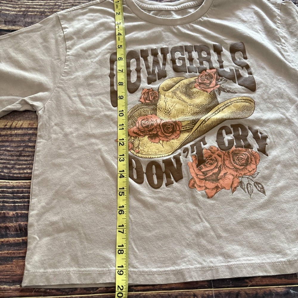Organic Collective by Organic Generation Cowgirls Don't Cry Crop Tshirt Small - Picture 5 of 5